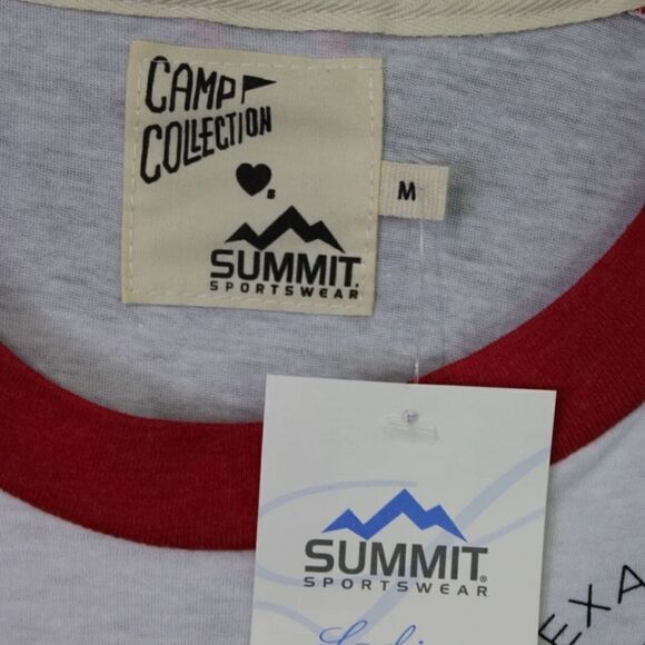 SUMMIT CAMP COLLECTION RAGLAND W/RAINBOW STRIPE TEXAS TECH SS TEE TSHIRT M NWT - Picture 5 of 7